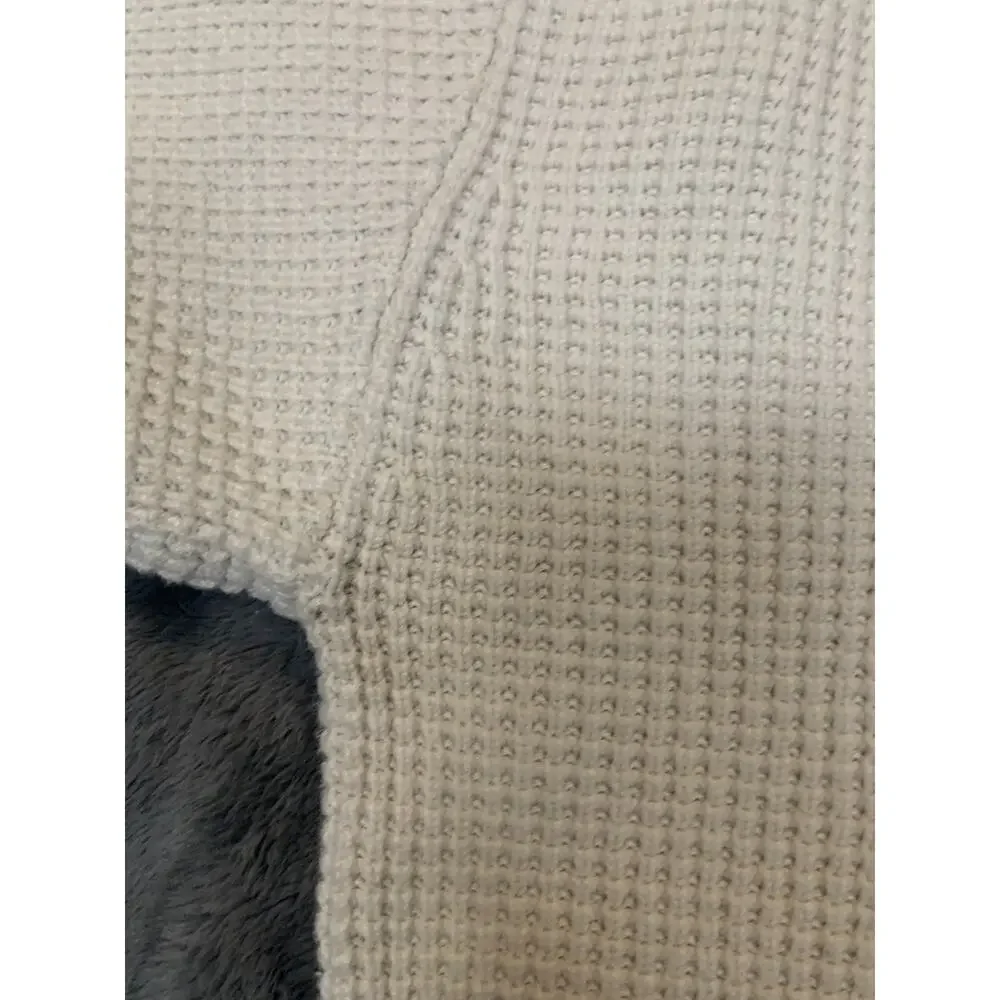 Michael Kors Sweater Women’s Size Medium White Waffle-Knit Cotton Turtleneck